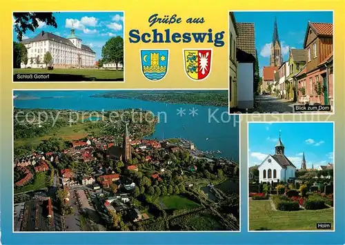 AK / Ansichtskarte Schleswig_Schlei Schloss Gottorf Dom Fliegeraufnahme Holm Schleswig_Schlei