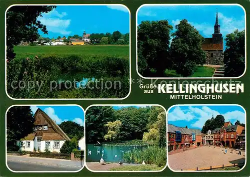 Kellinghusen Teilansichten Kirche Schwanenteich Marktplatz Kellinghusen