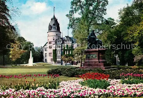 Detmold Fuerstl Schloss und Denkmal des Graf Regenten Ernst Detmold