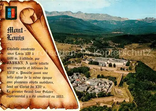 Mont Louis Vue generale au fond la chaine du Carlitte Mont Louis