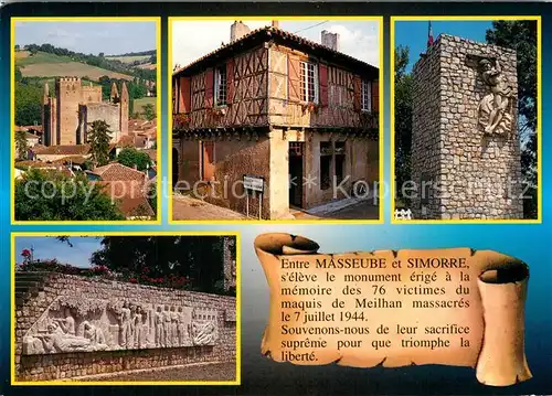 Simorre Eglise Masseube Maison a Colombage Monument du Maquis de Meilhan Simorre