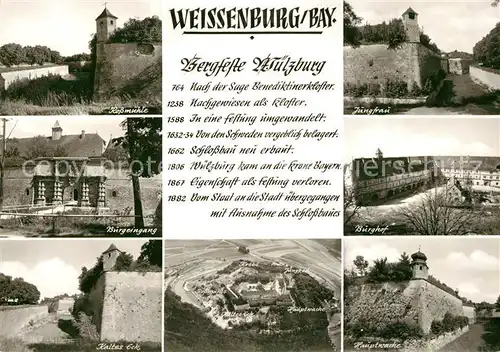 Weissenburg_Bayern Bergfeste Wuelzburg Rossmuehle Burgeingang Kaltes Eck Jungfrau Burghof Hauptwach Weissenburg Bayern