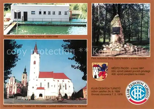 Pacov Hotel Vysocina Park Antonina Sovy Kostel sv Michaela Pacov