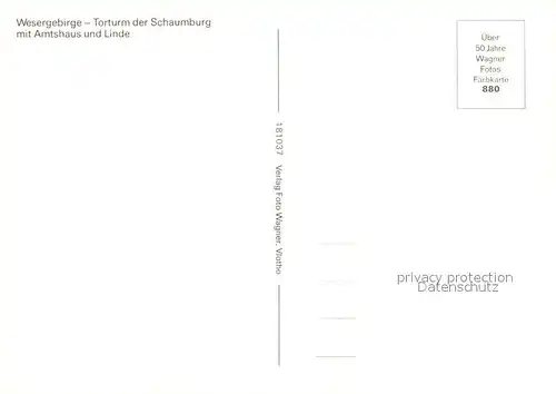 Schaumburg_Rinteln Wesergebirge Torturm der Schaumburg mit Amtshaus und Linde Schaumburg Rinteln