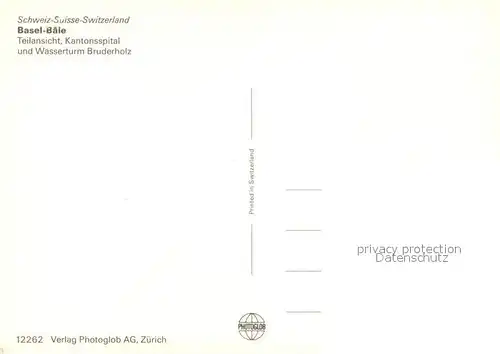 Basel_BS Stadtblick Teilansicht Kantonsspital und Wasserturm Bruderholz Basel_BS