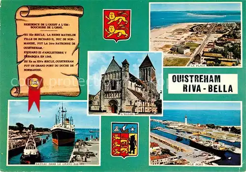 Ouistreham Bateau dans la grand Sas Eglise La Plage Le Port Ouistreham