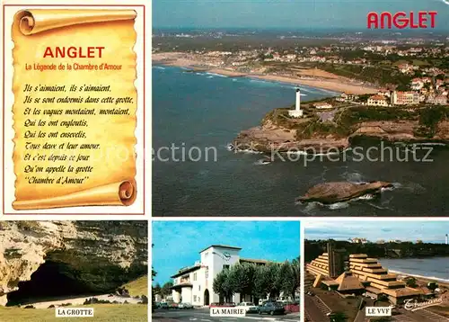 Anglet Fliegeraufnahme La Grotte La Mairie Le VVF Anglet