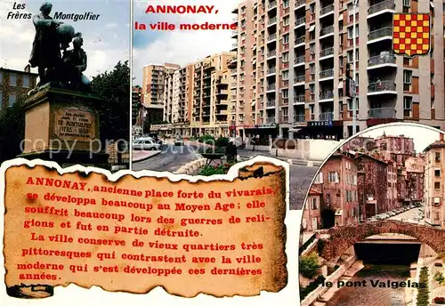 Annonay Les Freres Montgolfier La ville moderne Le pont Valgelas Annonay