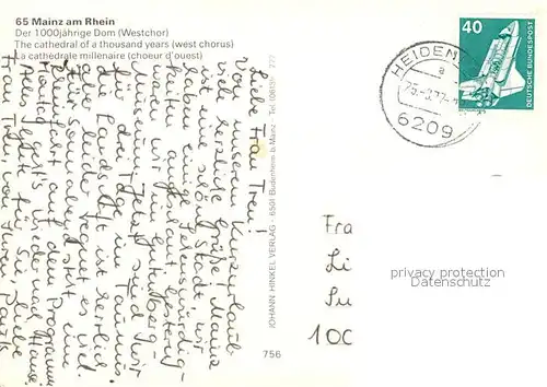 Mainz_Rhein 1000jaehriger Dom Mainz Rhein