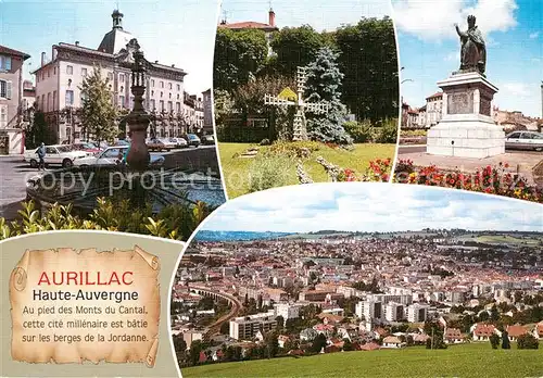 Aurillac Hotel de Ville Le square La statue du Pape Sylvestre II Vue generale Aurillac