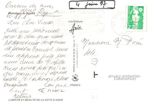 Bandol sur Mer Fliegeraufnahme Yachthafen Bandol sur Mer