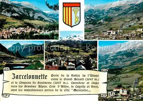 Barcelonnette Vue generale Les Alpes Paturage Le Chapeau de Gendarme Les Casernes Barcelonnette