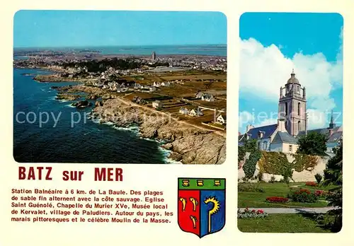 Batz sur Mer Vue generale aerienne Eglise Saint Guenole Batz sur Mer