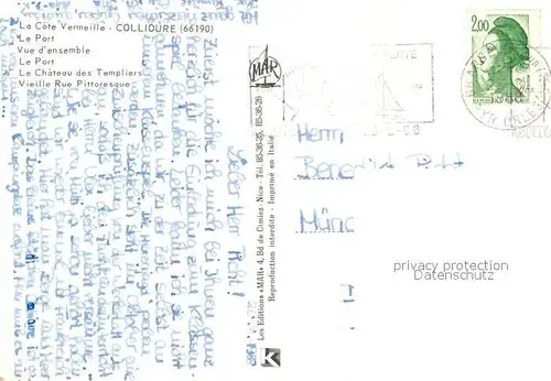Collioure Le Port Vue densemble Chateau des Templiers Vieille Rue Pittoresque Collioure