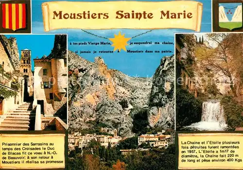 Moustiers Sainte Marie Prisonnier des Sarrasins au temps des Croisades le Duc La Chaine et lEtoile plusieurs Moustiers Sainte Marie