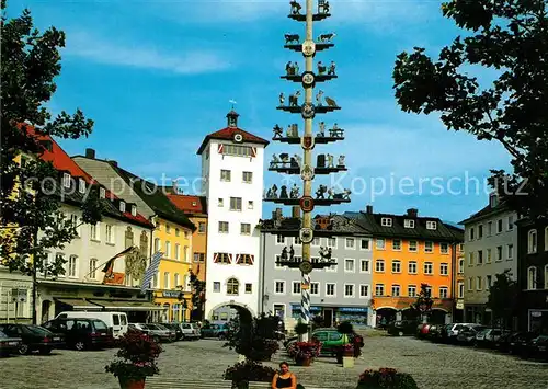 Traunstein_Oberbayern Stadtplatz mit Jacklturm Traunstein_Oberbayern