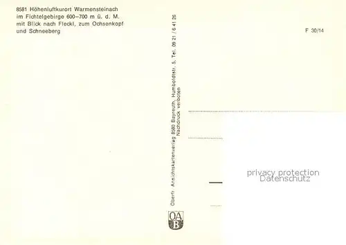 Warmensteinach mit Fleckl Ochsenkopf und Schneeberg Warmensteinach