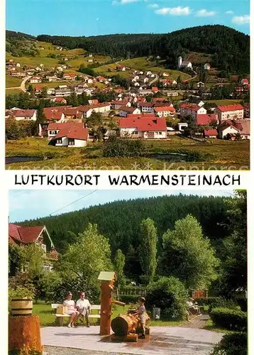 Warmensteinach Panorama Brunnen im Park Warmensteinach