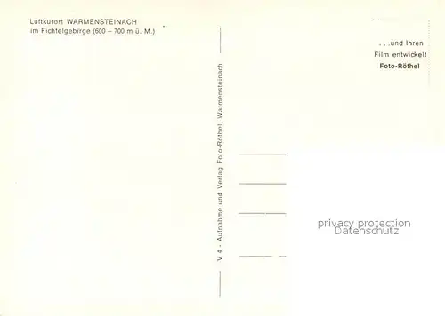 Warmensteinach Panorama Brunnen im Park Warmensteinach