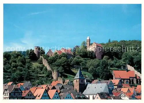 Hirschhorn_Neckar Stadtblick mit Schloss Hirschhorn Neckar