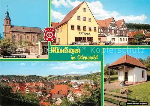 Moemlingen Pfarrkirche St Martin Rathaus Panorama Wendelinus Kapelle Moemlingen