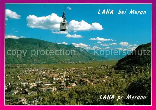 Lana_Meran Panorama mit Seilbahn Vigiljoch Lana_Meran