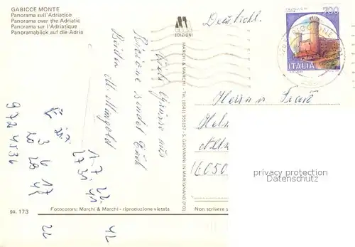 Gabicce_Monte Panorama sull Adriatico Gabicce Monte