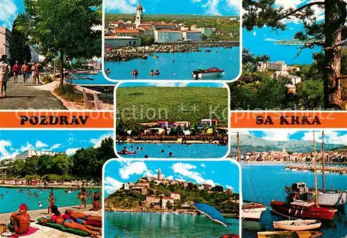 Otok_Krk Strand Schwimmbad Panorama Schloss Hafen Otok_Krk