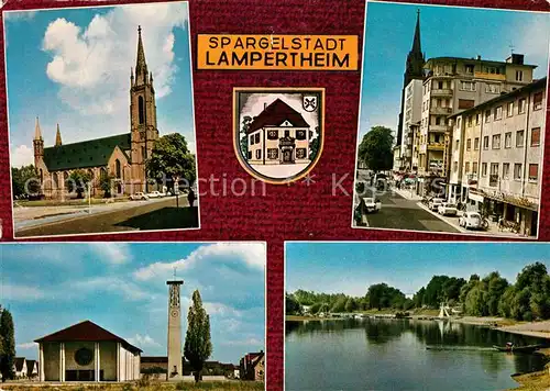 Lampertheim_Bergstrasse Ev Kirche Kaiserstrasse Kath Kirche Am Altrhein Lampertheim_Bergstrasse