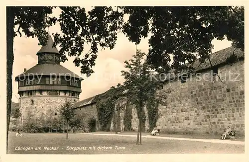 Esslingen_Neckar Burgplatz mit dickem Turm Esslingen Neckar
