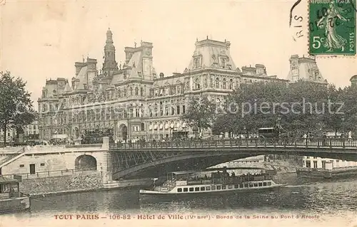 Paris Hotel de Ville Seine Pont d`Arcole Paris