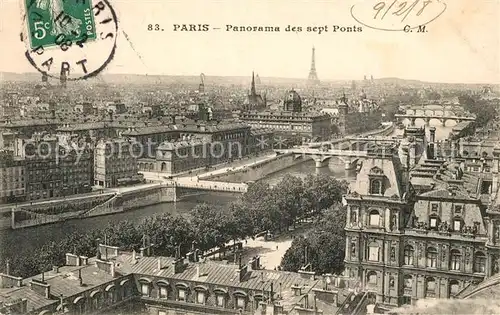 Paris Panorama des sept Ponts Paris
