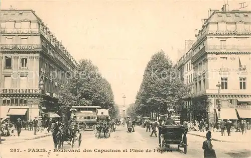 Paris Boulevard des Capucines et Place de l`Opera Pferdekutschen Paris