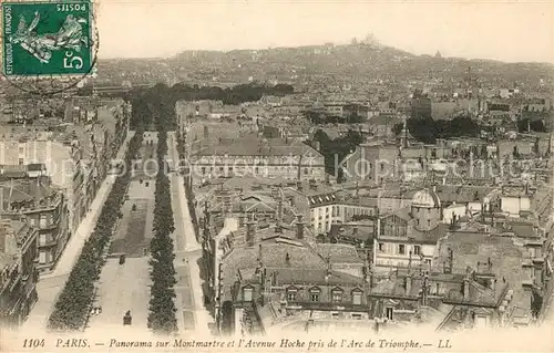 Paris Montmartre Avenue Hoche pris de l`Arc de Triomphe Paris
