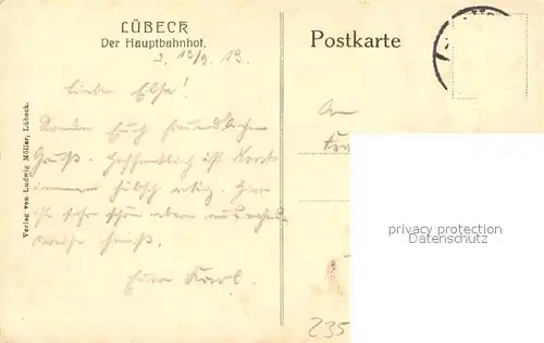 Luebeck Hauptbahnhof Luebeck