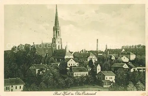 Bad_Hall_Oberoesterreich Ortsansicht mit Kirche Bad_Hall_Oberoesterreich