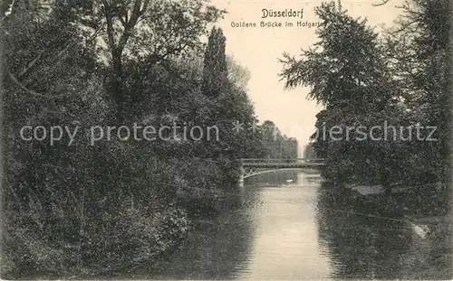 Duesseldorf Goldene Bruecke im Hofgarten Duesseldorf