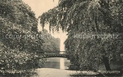 Duesseldorf Goldene Bruecke im Hofgarten Duesseldorf