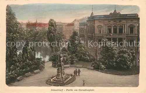 Duesseldorf Partie am Corneliusplatz Denkmal Kuenstlerkarte Duesseldorf