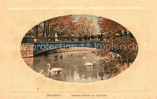 Duesseldorf Goldene Bruecke im Hofgarten Duesseldorf