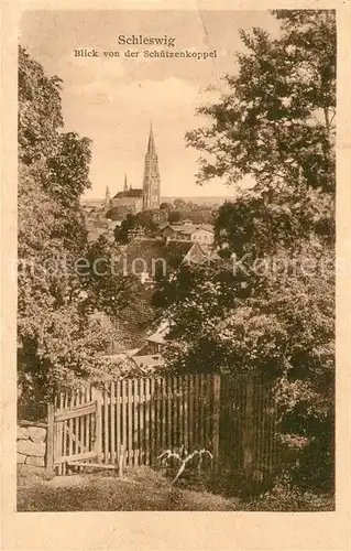 Schleswig_Holstein Blick von der Schuetzenkoppel auf die Kirche Schleswig_Holstein