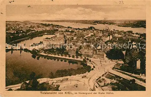 Kiel Totalansicht mit Kieler Hafen Fliegeraufnahme Kiel