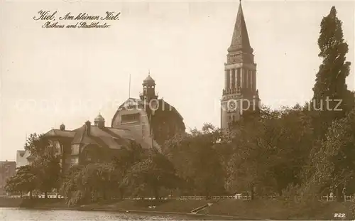 Kiel Am kleinen Kiel Rathaus Stadttheater Kiel