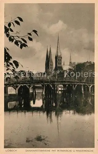Luebeck Dankwartsbruecke Petrikirche Marienkirche Luebeck