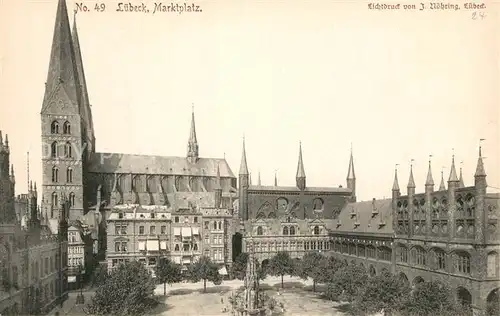 Luebeck Marktplatz Marienkirche Rathaus Luebeck