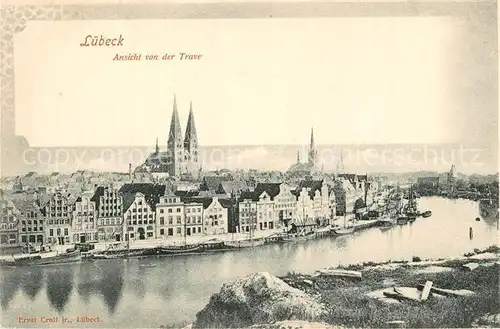 Luebeck Stadtpanorama mit der Trave Luebeck