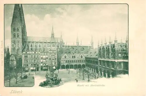 Luebeck Marktplatz Marienkirche Rathaus Luebeck