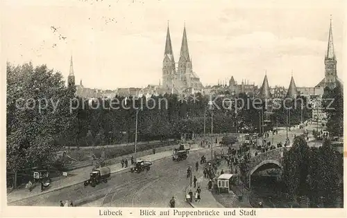 Luebeck Stadtbild mit Puppenbruecke Luebeck