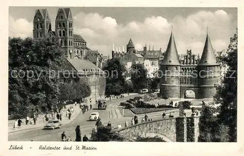 Luebeck Holstentor St Marien Kirche Kupfertiefdruck Luebeck