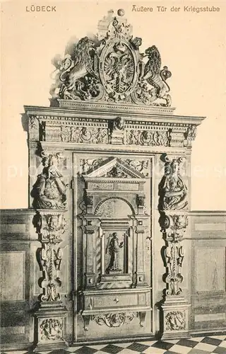 Luebeck aeussere Tuer der Kriegsstube im Rathaus Luebeck